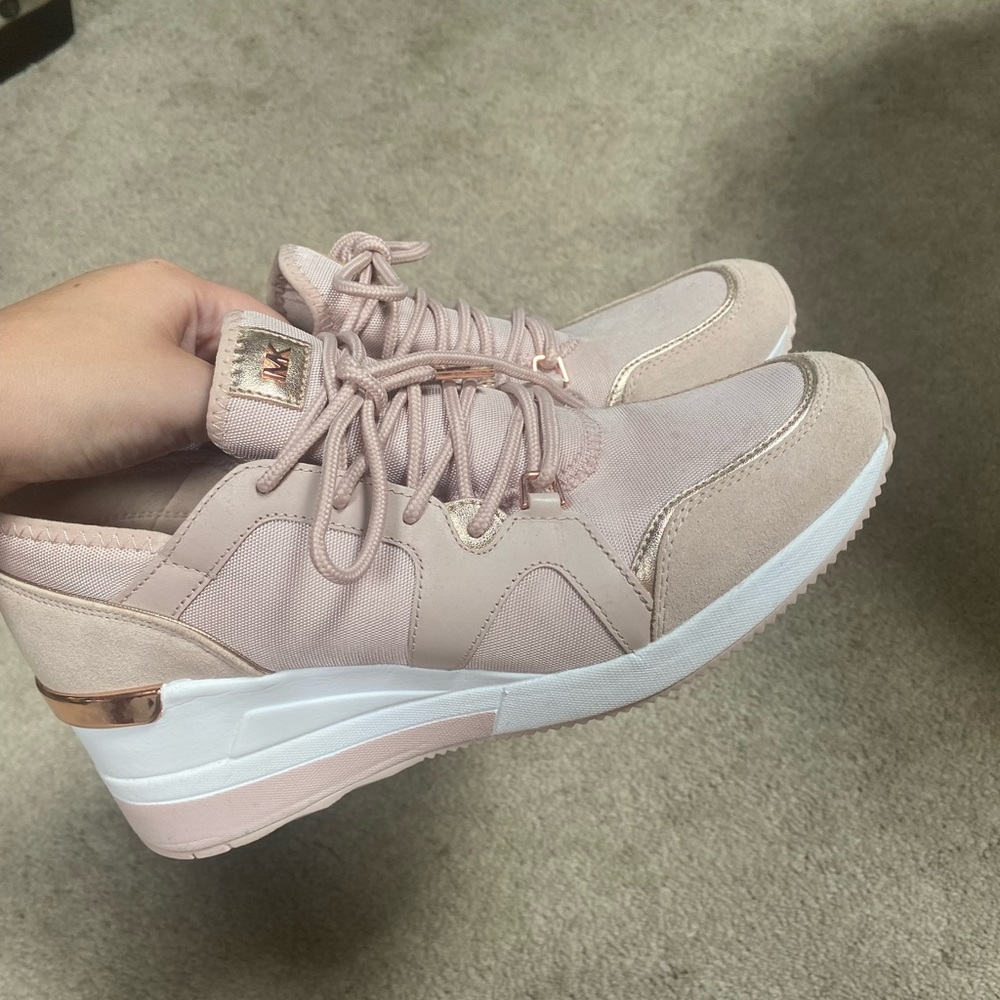 Michael Kors nude pink and gold Trainers